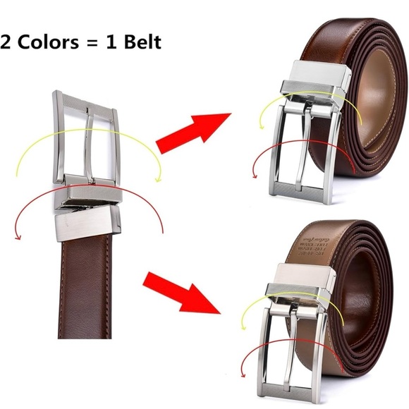 fine Men Belt Genuine Leather with Anti-scratch Buckle Casual Strap - Picture 6 of 8